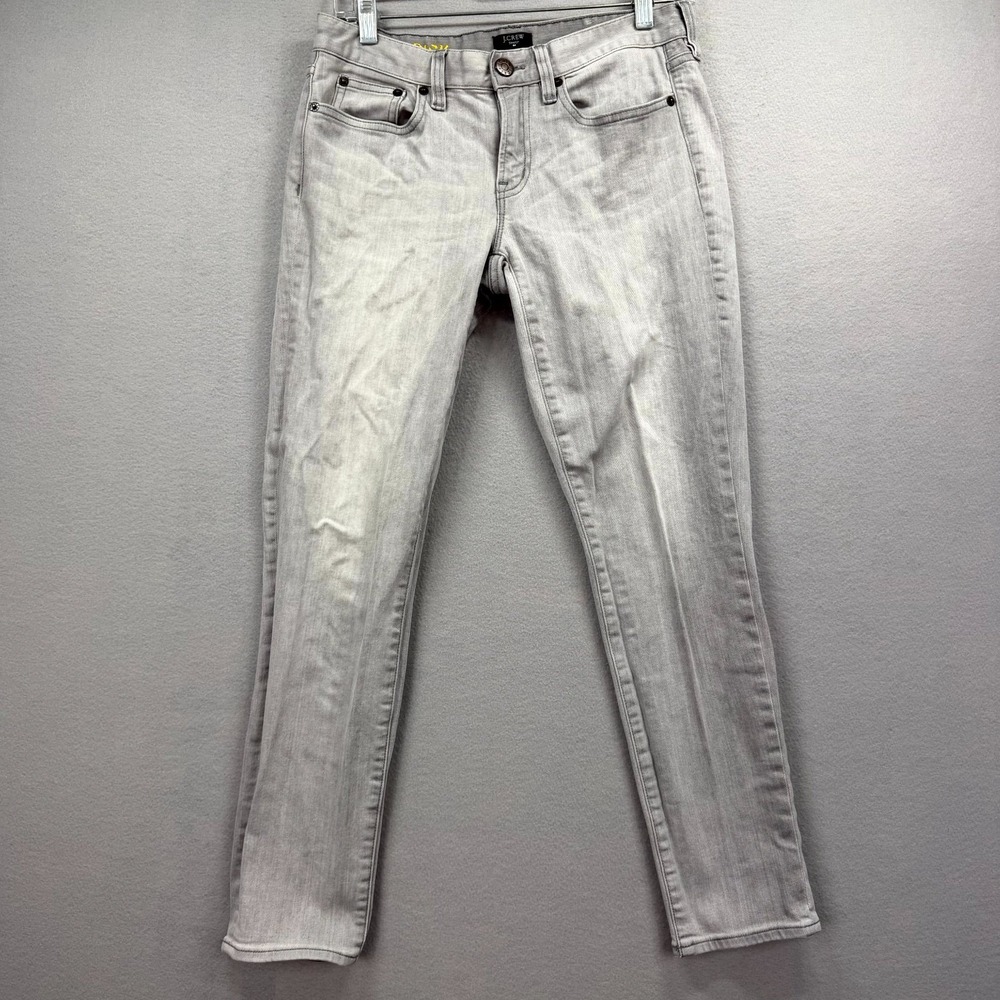 J.CREW Factory Toothpick Jeans Womens 29x27* Gray Denim Pants Stretch Skinny Leg